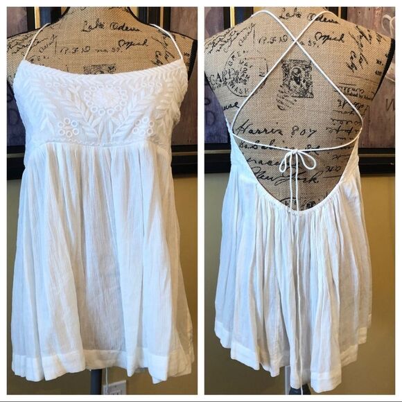 Free People Tank Top Dressy Tie Back sz M - Picture 1 of 8